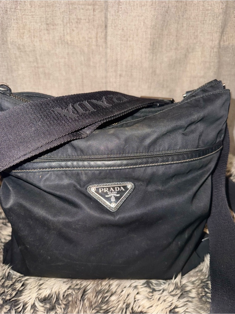 Prada Black Nylon Messenger Crossbody Bag - Picture 2 of 5